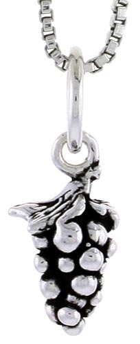 Sterling Silver Grape Charm, 3/8 inch tall
