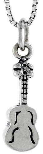 Sterling Silver Guitar Charm, 5/8 inch tall