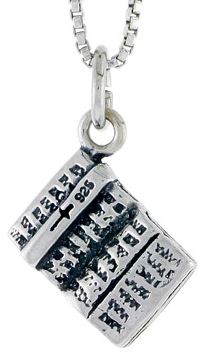 Sterling Silver Bible Charm, 3/8 inch tall