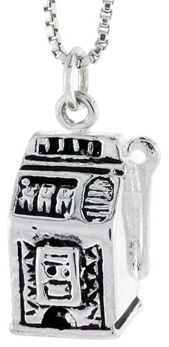 Sterling Silver Slot Machine Charm, 5/8 inch tall