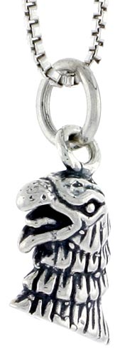 Sterling Silver Eagle Head Charm, 1/2 inch tall