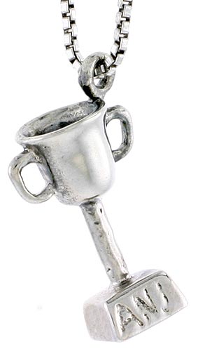 Sterling Silver Trophy Charm, 5/8 inch tall