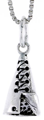 Sterling Silver Indian Tepee Charm, 3/4 inch tall