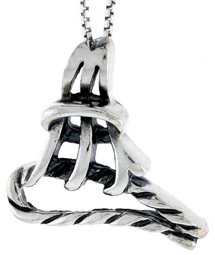 Sterling Silver Rope Knot Charm, 1 inch tall