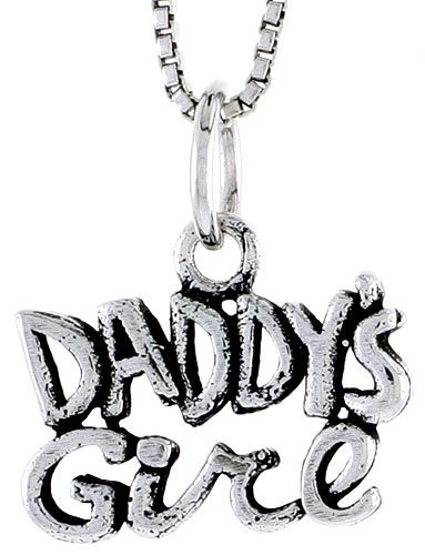 Sterling Silver Daddy's Girl Word Charm, 1/2 inch tall