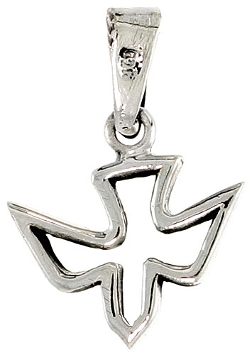 Sterling Silver Dove Charm, 1/2 inch tall