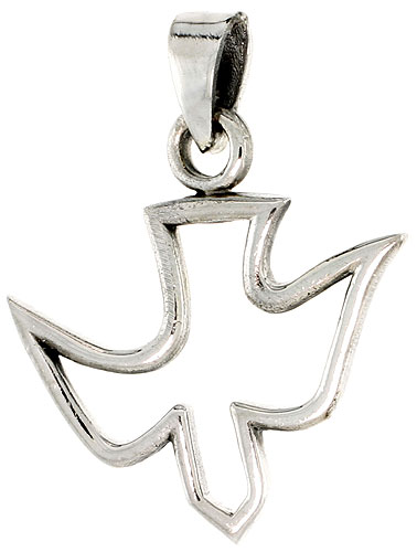 Sterling Silver Dove Charm, 3/4 inch tall