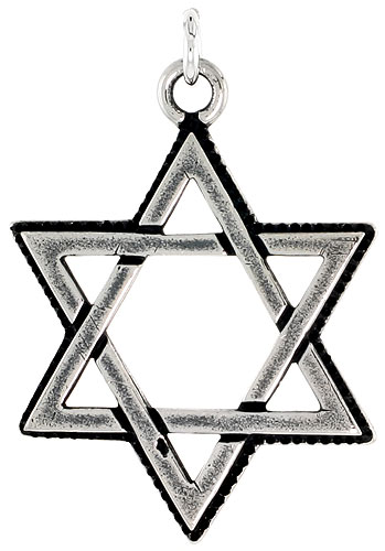 Sterling Silver Star of David Charm, 1 1/8 inch tall