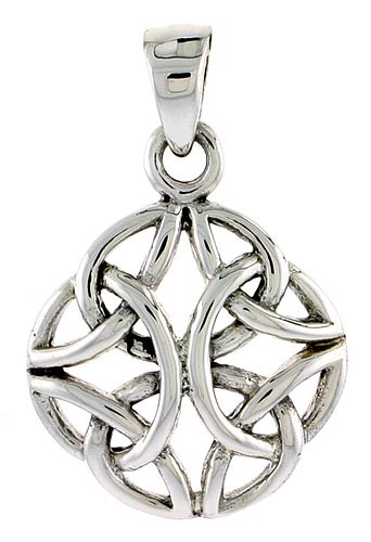 Sterling Silver Celtic Knot Charm, 5/8 inch 