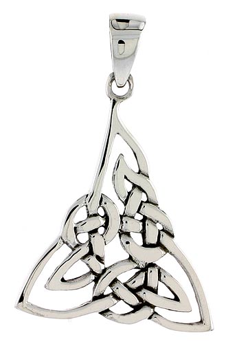 Sterling Silver Celtic Knot Trinity Charm, 1 inch 