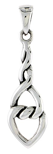 Sterling Silver Celtic Knot Charm, 1 1/8 inch 