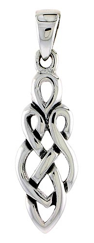 Sterling Silver Celtic Knot Charm, 1 inch 