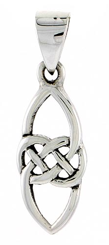 Sterling Silver Celtic Knot Charm, 3/4 inch 