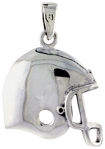 Sterling Silver Football Helmet Charm, 7/8 inch tall