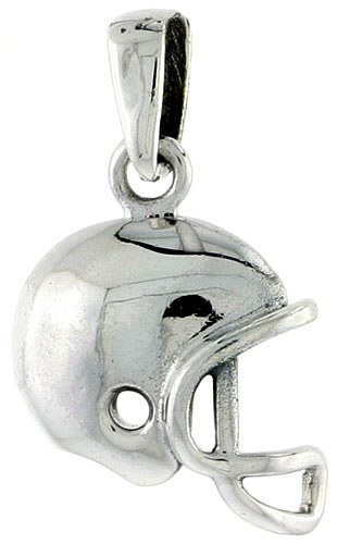 Sterling Silver Football Helmet Charm, 5/8 inch tall