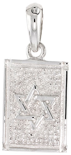Sterling Silver Star of David Charm, 3/4 inch tall