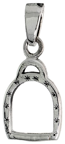 Sterling Silver Stirrup Charm, 3/4 inch tall 