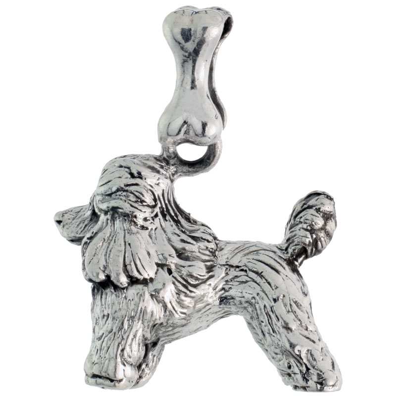 Sterling Silver Cocker Spaniel Dog Charm, 7/8 inch wide 