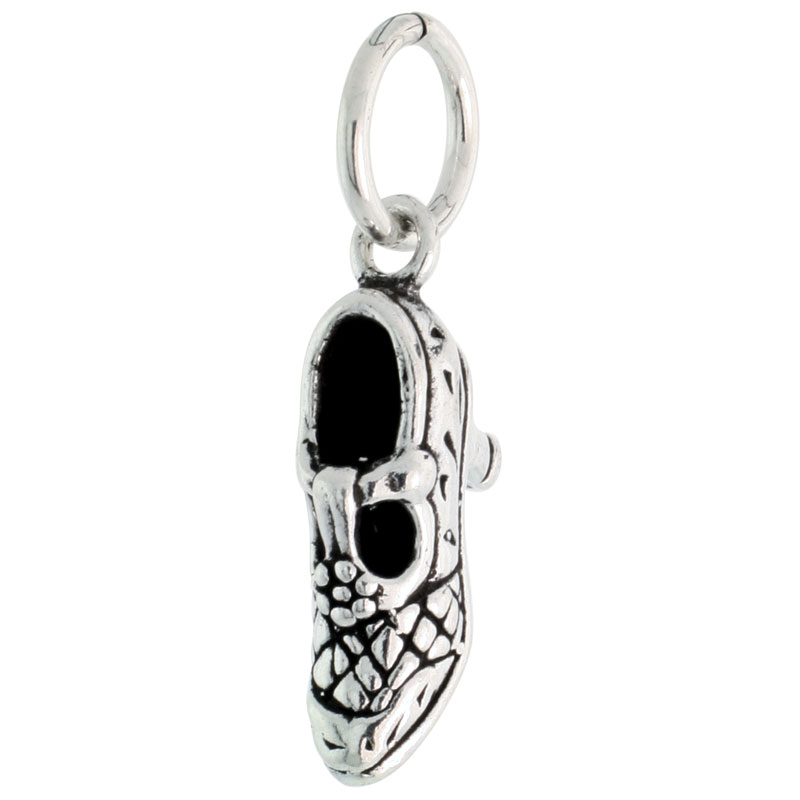 Sterling Silver Heeled Shoe Charm, 3/4 inch wide 