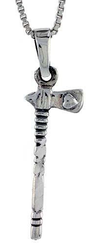 Sterling Silver Tomahawk Pendant, 1 3/8 inch tall