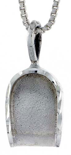 Sterling Silver Dustpan Pendant, 3/4 inch tall