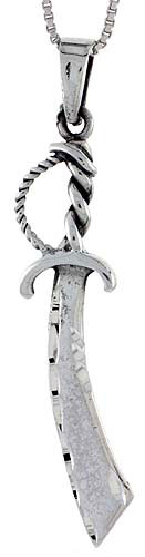 Sterling Silver Sword Pendant, 2 1/8 inch tall