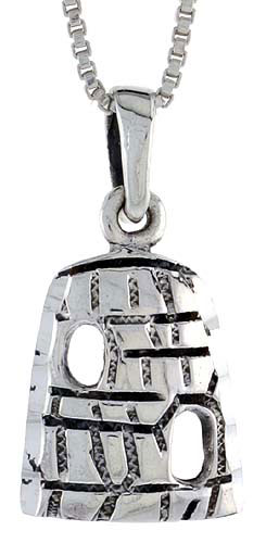 Sterling Silver Wigwam Pendant, 1/2 inch tall