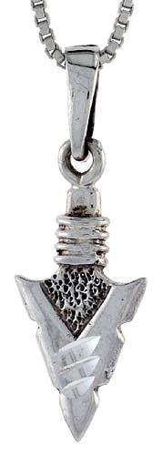 Sterling Silver Arrowhead Pendant, 5/8 inch tall