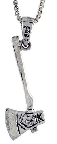 Sterling Silver Axe Pendant, 1 inch tall