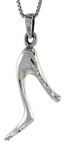 Sterling Silver High Heels Pendant, 3/4 inch tall