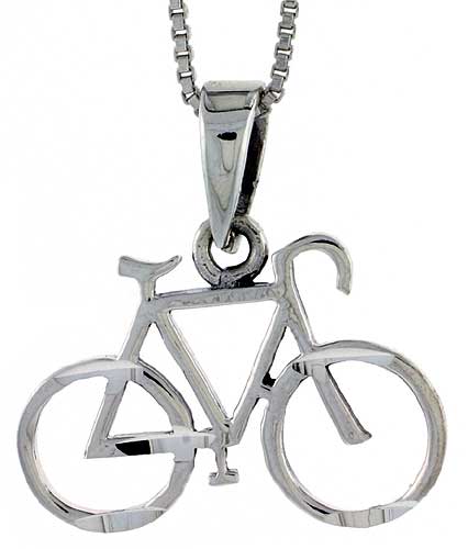Sterling Silver Bicycle Pendant, 1 1/16 inch 