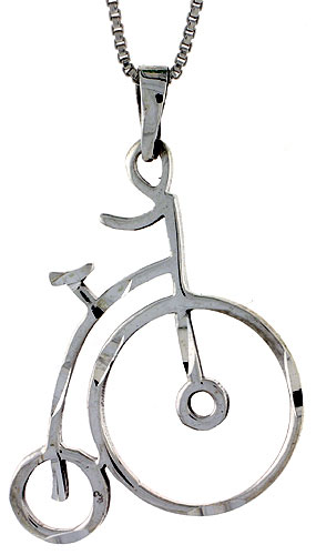 Sterling Silver Bicycle Pendant, 1 1/2 inch 