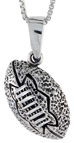 Sterling Silver Football Pendant, 1 inch 