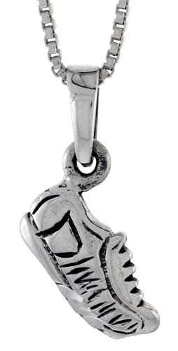 Sterling Silver Sneakers Pendant, 3/4 inch 