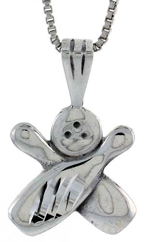 Sterling Silver Bowling Pendant, 1 inch 