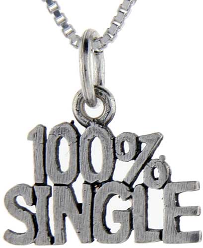 Sterling Silver 100% Single Word Pendant, 1 inch wide 
