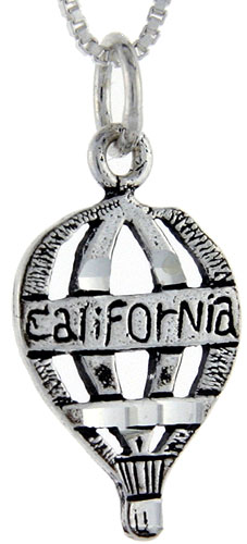 Sterling Silver California Word Pendant, 1 inch wide 