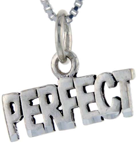Sterling Silver Perfect Word Pendant, 1 inch wide 