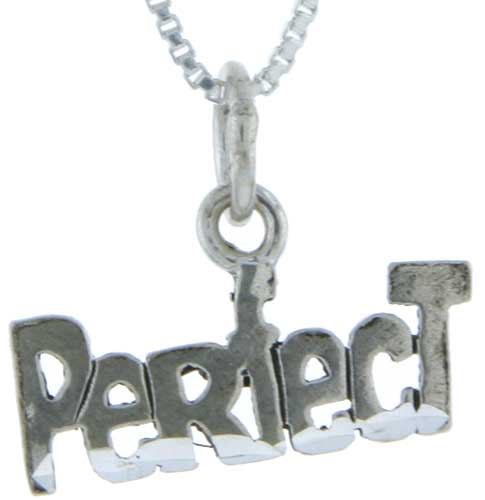 Sterling Silver Perfect Word Pendant, 1 inch wide 