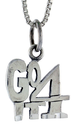 Sterling Silver Go For It Word Pendant, 1 inch wide 