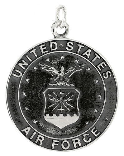 Sterling Silver U.S. Air Force Medal, 1 1/4" (32 mm) tall