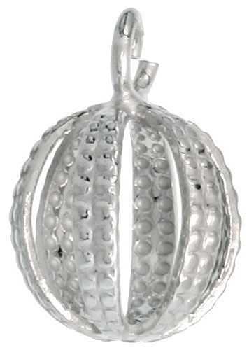 Sterling Silver Cut Out Ball Charm for Necklace & Bracelet 3/8 in. (10 mm)