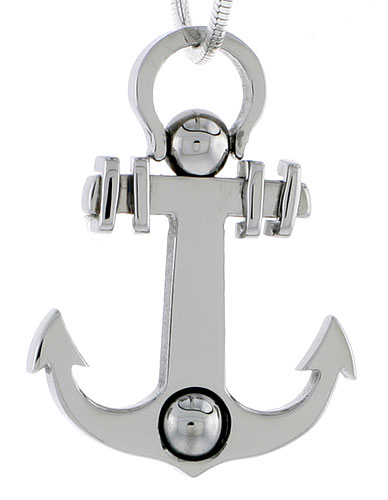 Stainless Steel Anchor Charm, 3/4 inch tall, w/ 30 inch Chain