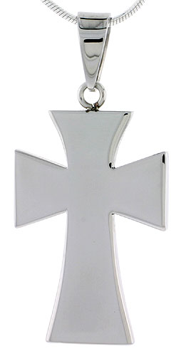 Stainless Steel Maltese Cross Necklace, 1 3/16 inch tall, w/ 30 inch Chain