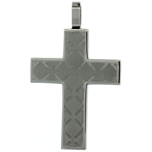 Surgical Steel Cross Pendant 1 3/16 inch (35 mm), comes w/ 30 in. chain