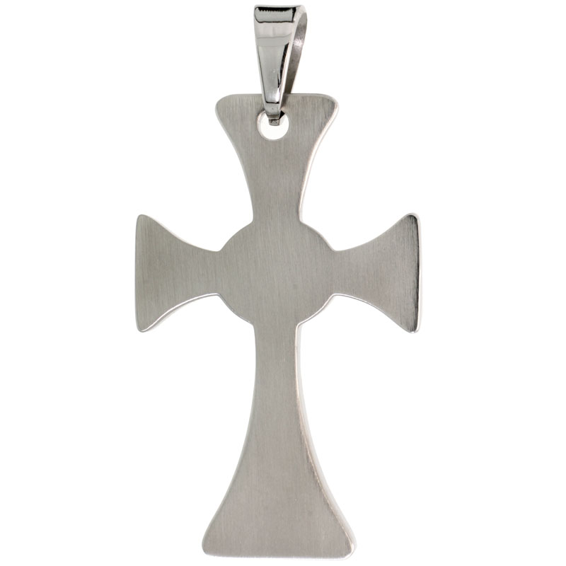 Stainless Steel Celtic Cross Necklace 1 1/2 inch tall, w/ 30 inch Chain