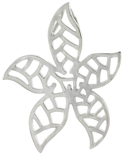 Sterling Silver Five-finger Leaf Pendant, 1 3/8 inch long 
