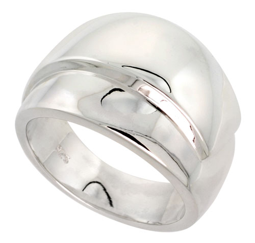 Sterling Silver Cigar Band Ring Flawless finish 5/8 inch wide, sizes 6 - 10