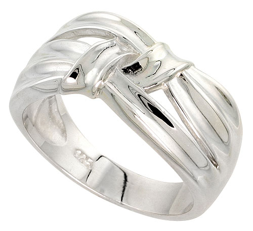 Sterling Silver Ribbon Ring Flawless finish 3/8 inch wide, sizes 6 - 10