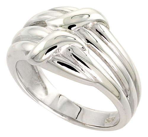 Sterling Silver Ribbon Ring Flawless finish 9/16 inch wide, sizes 6 to 10